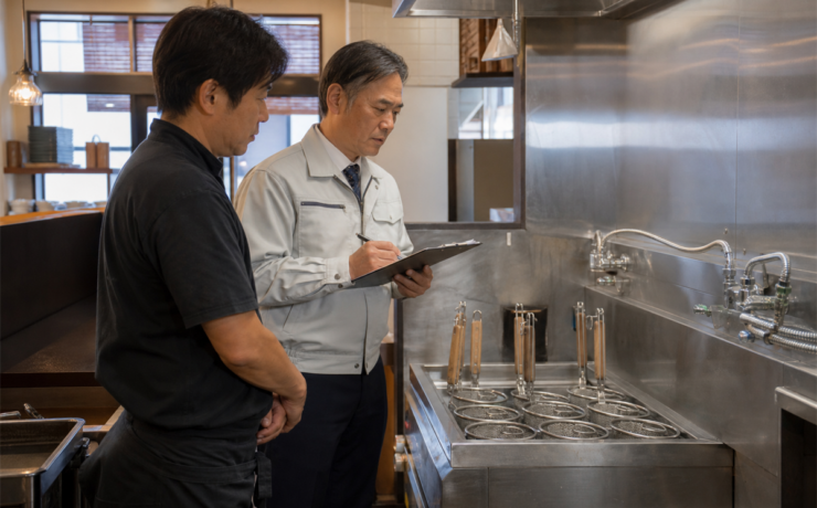 業務用ゆで麺機を売る前に見る型番・ガス種・給排水・搬出