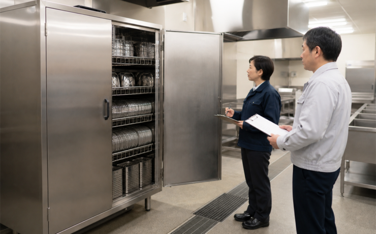 食器消毒保管庫を売る前に見る型番・電源・棚・搬出経路