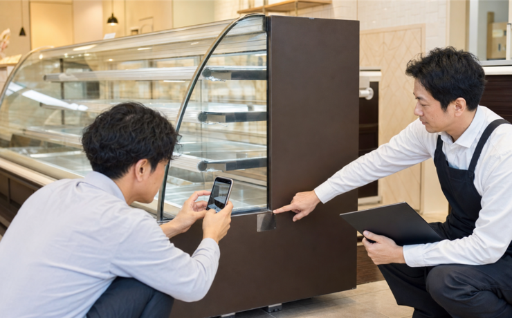 冷蔵ショーケースの型番ラベルはどこ？査定前の確認方法